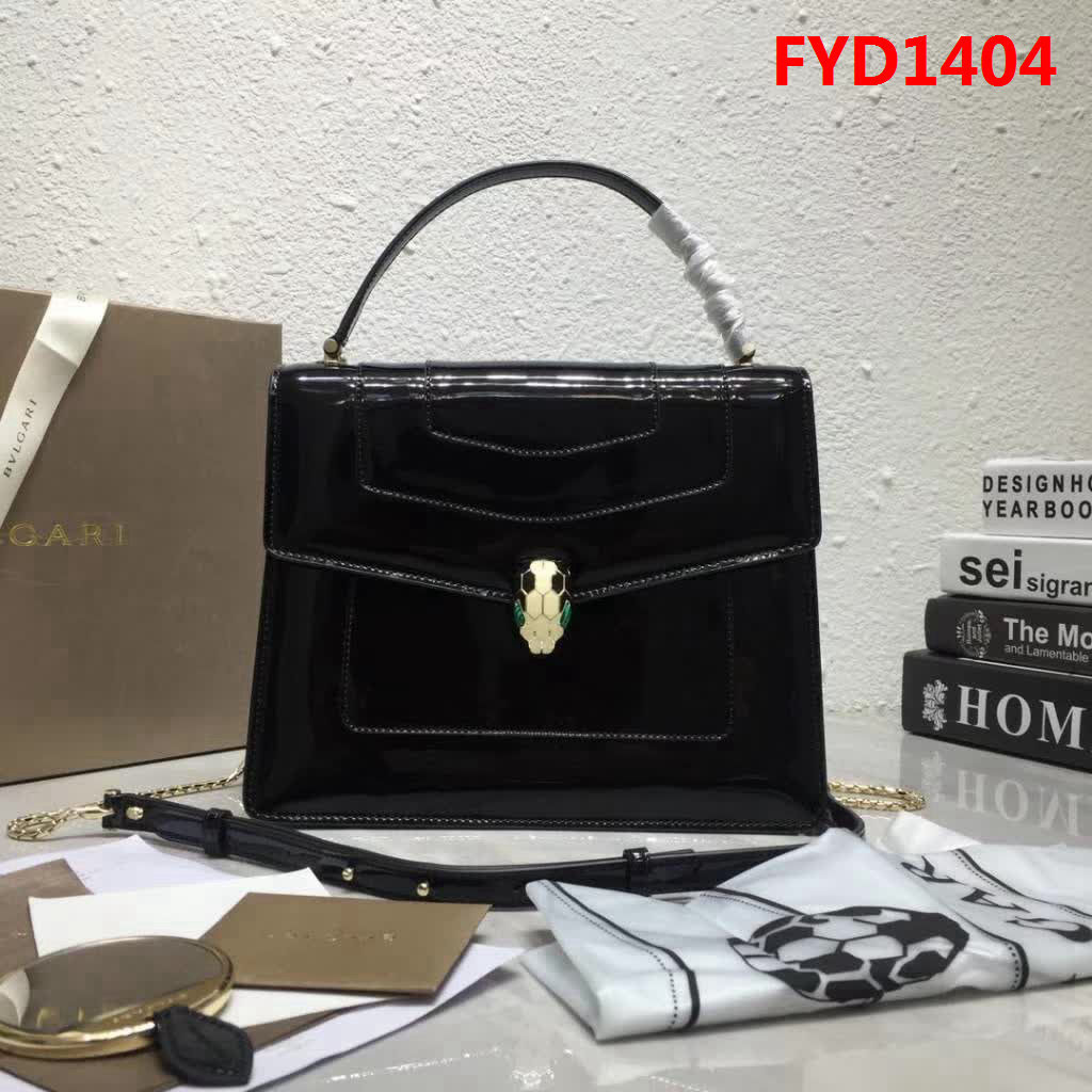 bvlgari宝格丽 3层大号蛇头包 顶级漆皮 手提单肩斜挎包 38629 fyd