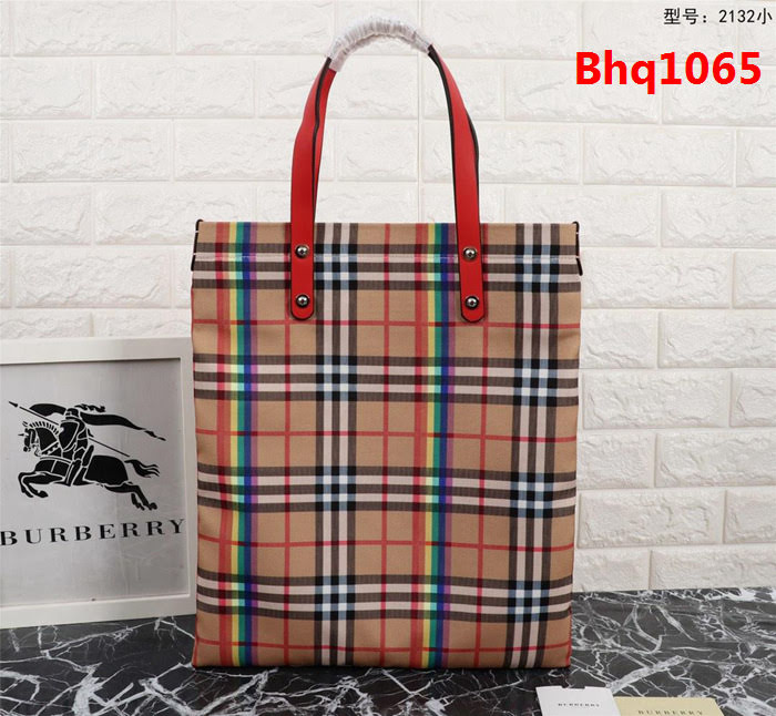 BURBERRY巴寶莉 小號棉質帆布購物袋 vitage復古格紋 款號2131  Bhq1065
