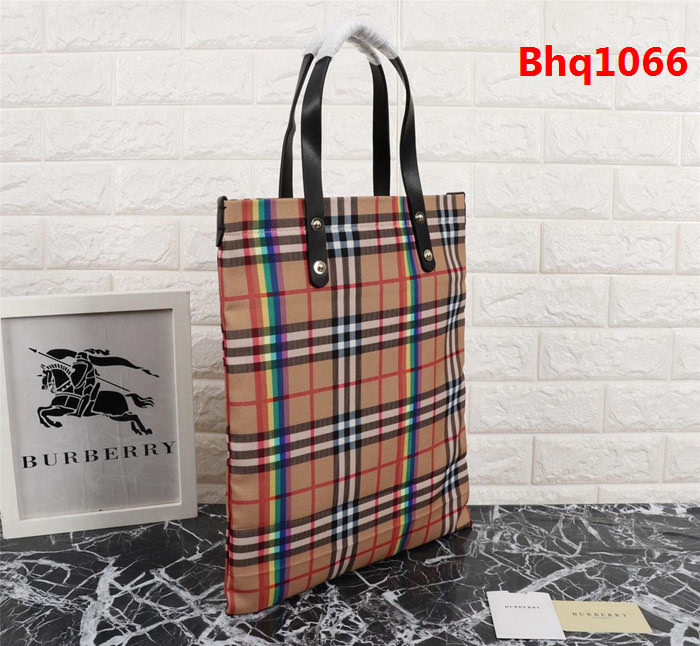 BURBERRY巴寶莉 小號棉質帆布購物袋 vitage復古格紋 款號2131  Bhq1066