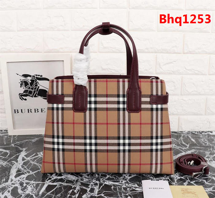 BURBERRY巴寶莉 特托特包款 班納手袋 Vintage復古格紋 手提肩背包  Bhq1253
