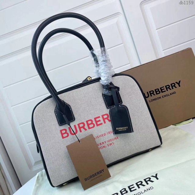 Burberry專櫃新款女包 巴寶莉新款女士帆布手提包 Cube立方包  db1159