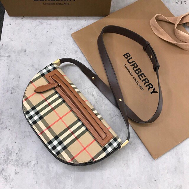 Burberry專櫃新款女包 巴寶莉時裝秀款格紋肩背包  db1173