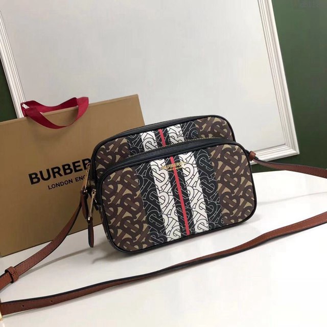 Burberry專櫃新款包包 巴寶莉專屬標識條紋相機包  db1180