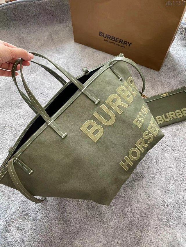Burberry專櫃新款包包 巴寶莉棉麻混紡帆布Beach Tote沙灘托特包手提包  db1224