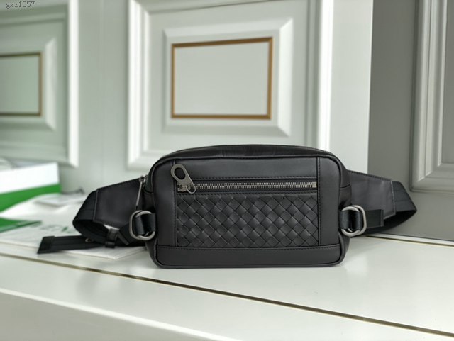 Bottega veneta高端男包 98030 寶緹嘉專櫃款腰包 BV經典款胎牛皮手工編織男士腰包挎包  gxz1357