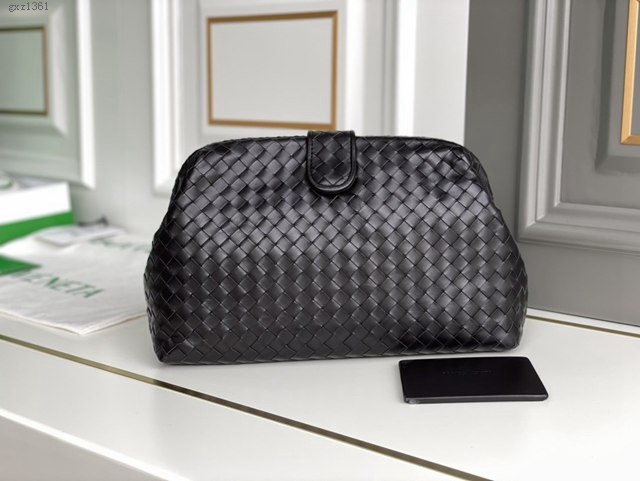 Bottega veneta高端女包 98042 寶緹嘉黑色胎牛皮編織包 BV經典款手工編織女包  gxz1361
