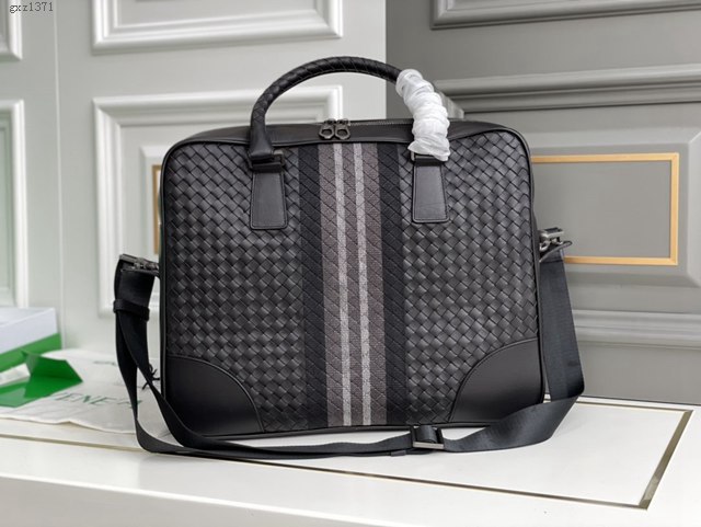 Bottega veneta高端男包 98052 寶緹嘉手工編織原廠進口胎牛皮男士手袋 BV經典款男士手提公事包  gxz1371