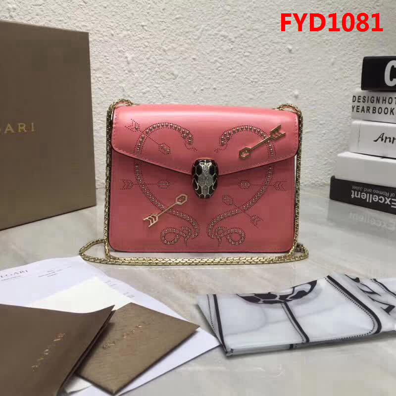 BVLGARI寶格麗 Serpenti Forever小牛皮翻蓋包 鏈條單肩斜挎包 285884 FYD1081