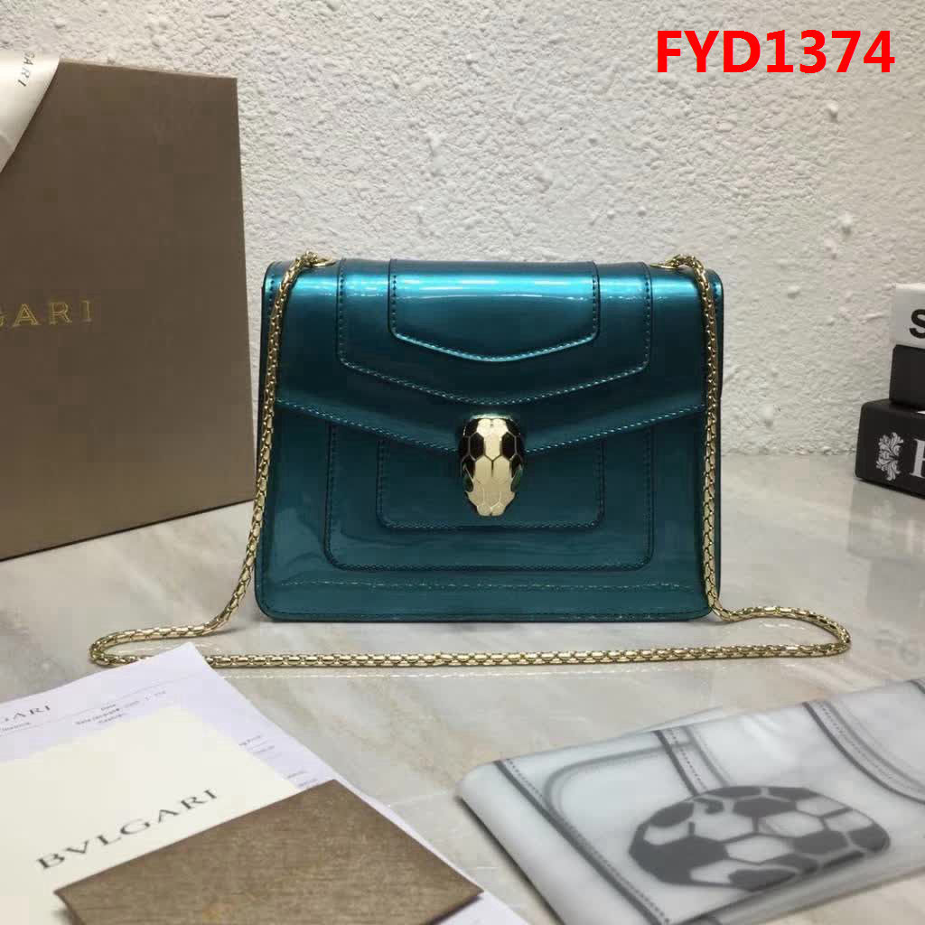 BVLGARI寶格麗 漆皮系列 小號 時尚 鏈條單肩斜挎包 34559 FYD1374