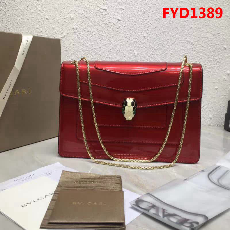 BVLGARI寶格麗 專櫃新品 升級版牛漆皮 雙層蛇頭包 鏈條單肩斜挎包 B35106 FYD1389