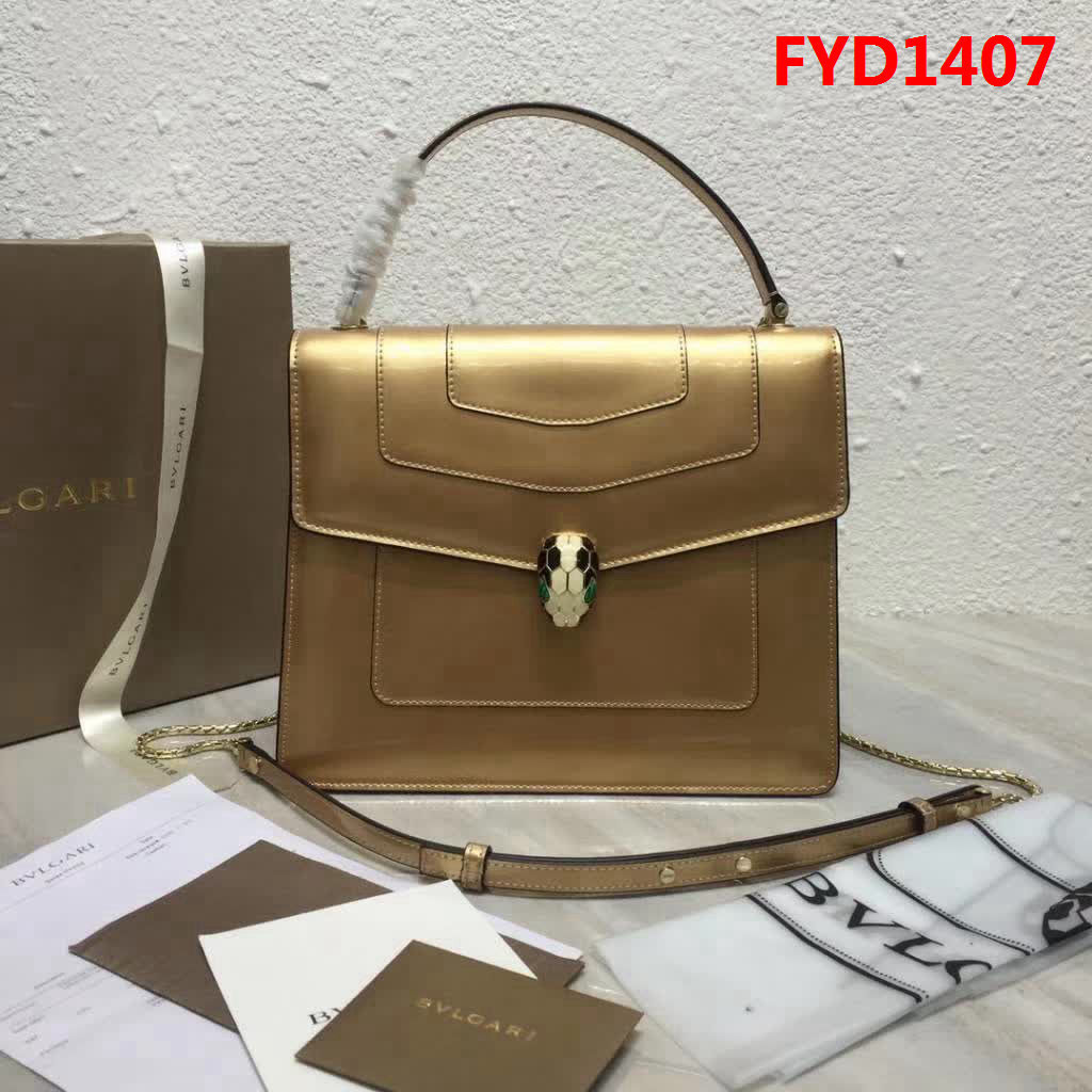 BVLGARI寶格麗 3層大號蛇頭包 頂級漆皮 手提單肩斜挎包 38629 FYD1407