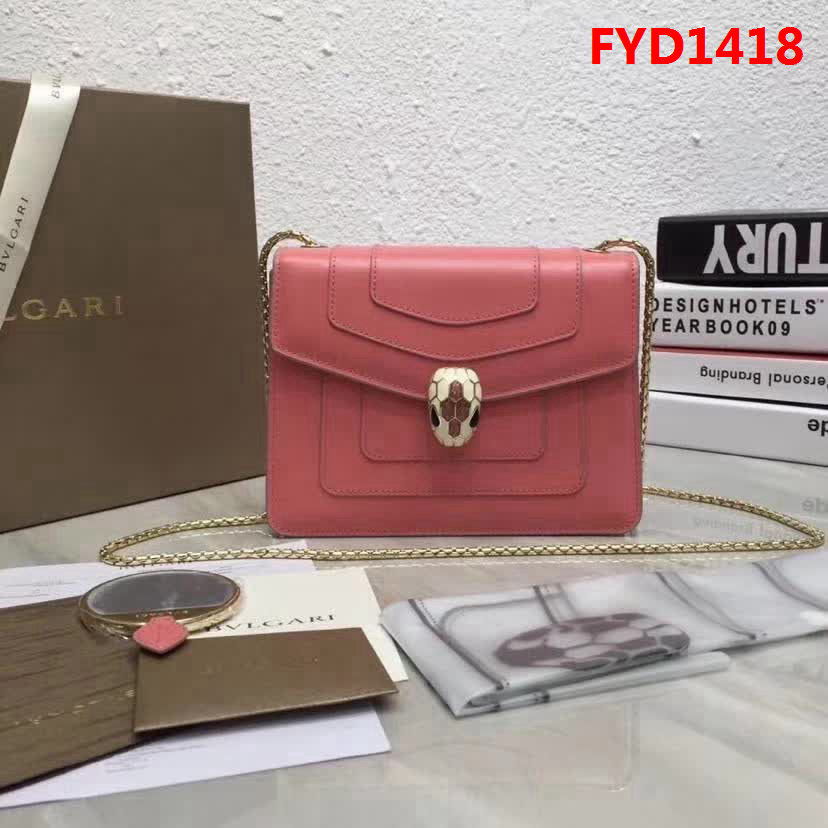BVLGARI寶格麗 同步專櫃 最新款單層蛇頭包 鏈條單肩斜挎包 34559 FYD1418