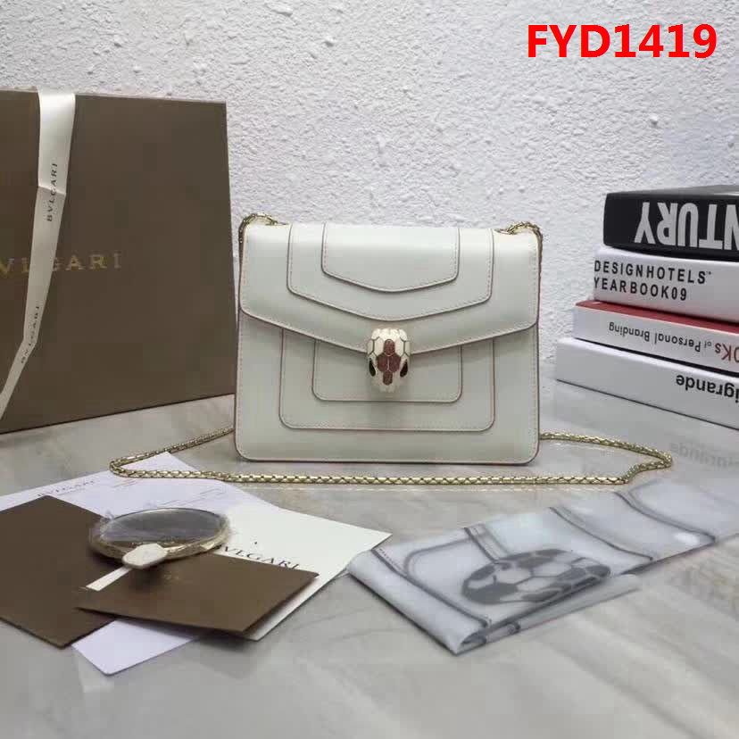 BVLGARI寶格麗 同步專櫃 最新款單層蛇頭包 鏈條單肩斜挎包 34559 FYD1419