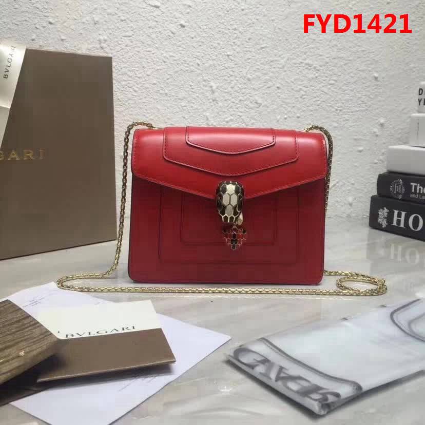 BVLGARI寶格麗 專櫃同歩新款 Serpenti Forever 小牛皮翻蓋包 鏈條單肩斜挎包 34559 FYD1421