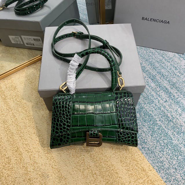 Balenciaga女包 巴黎世家Hourglass沙漏包 BG8896 鱷魚紋牛皮巴黎世家手提包  fyd1433