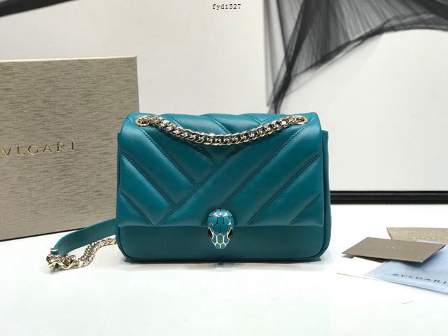 Bvlgari女包 寶格麗小號新品 幾何形狀鏈條斜挎包 Serpenti Cabocho肩包 287993  fyd1527