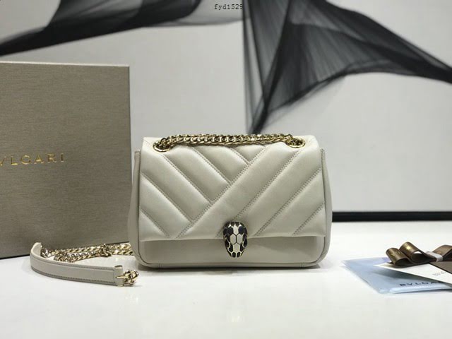 Bvlgari女包 寶格麗小號新品 幾何形狀鏈條斜挎包 Serpenti Cabocho肩包 287993  fyd1529