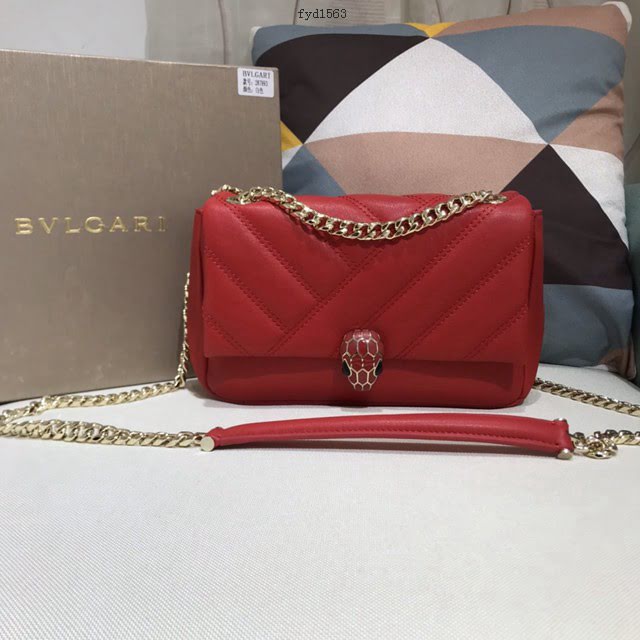 Bvlgari女包 寶格麗2020新款 幾何形狀牛皮鏈條單肩斜挎女包 古力娜紮同款 287993  fyd1563