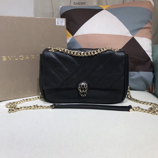 Bvlgari女包 寶格麗2020新款 幾何形狀牛皮鏈條單肩斜挎女包 古力娜紮同款 287993  fyd1566
