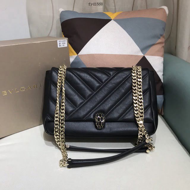 Bvlgari女包 寶格麗2020新款 幾何形狀牛皮鏈條單肩斜挎女包 古力娜紮同款 287993  fyd1568