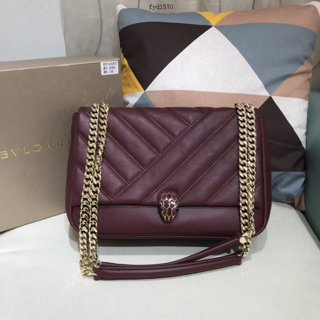 Bvlgari女包 寶格麗2020新款 幾何形狀牛皮鏈條單肩斜挎女包 古力娜紮同款 287993  fyd1570