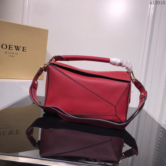 LOEWE女包 0153 專櫃同步 荔枝紋牛皮 羅意威單肩包 女手提包 明星同款  sl2018