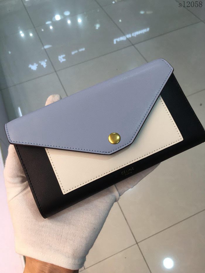 CELINE女包 pocket信封錢包 0136 小牛皮 多功能長錢包 賽琳長款拼色女錢包  sl2058