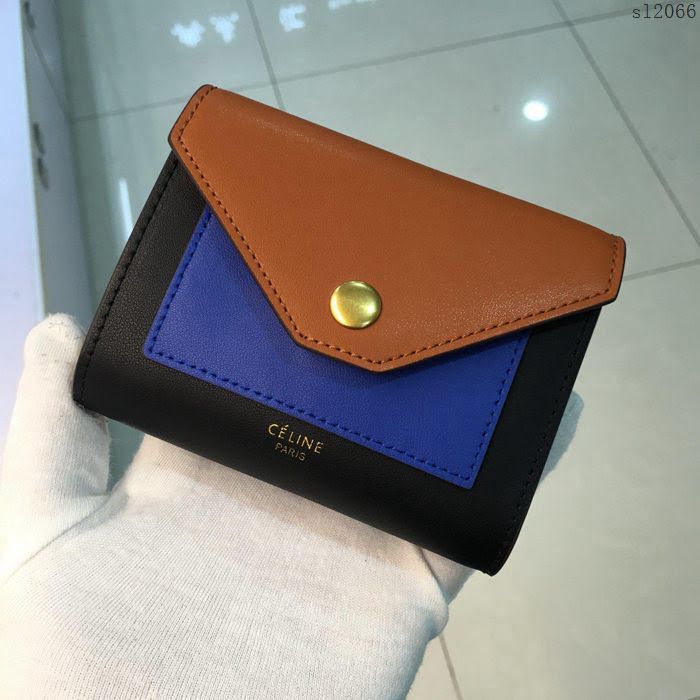 CELINE女包 pocket信封錢包 2106 小牛皮 多功能長錢包 賽琳短款拼色女錢包  sl2066
