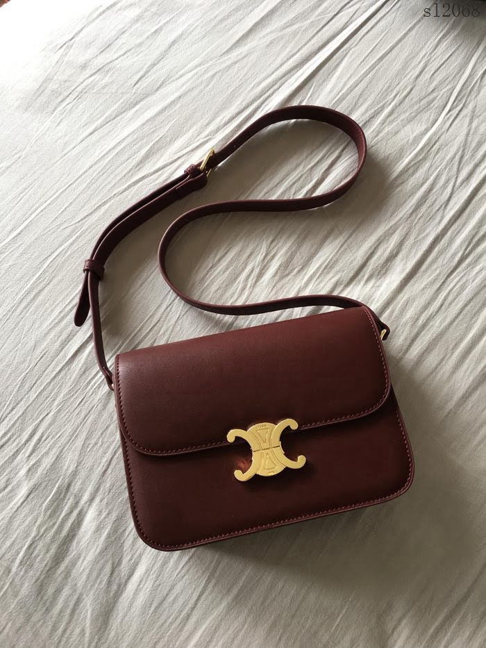 CELINE女包 byhedi新品系列 box皮女單肩包 倒雙C字蝴蝶黃銅鎖扣 賽琳斜挎包  sl2068