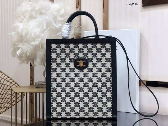 Celine專櫃2022新款單肩斜挎手拎托特包 192082 賽琳CABAS小號購物袋 sldj2209