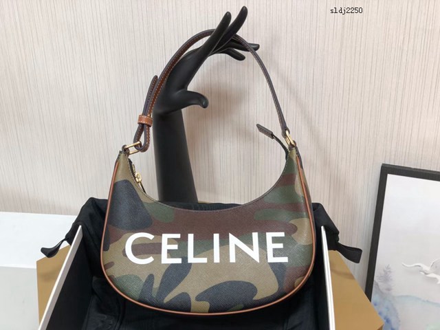 Celine專櫃2022新款復古腋下包 193952 賽琳AVA迷彩帆布手袋 sldj2250