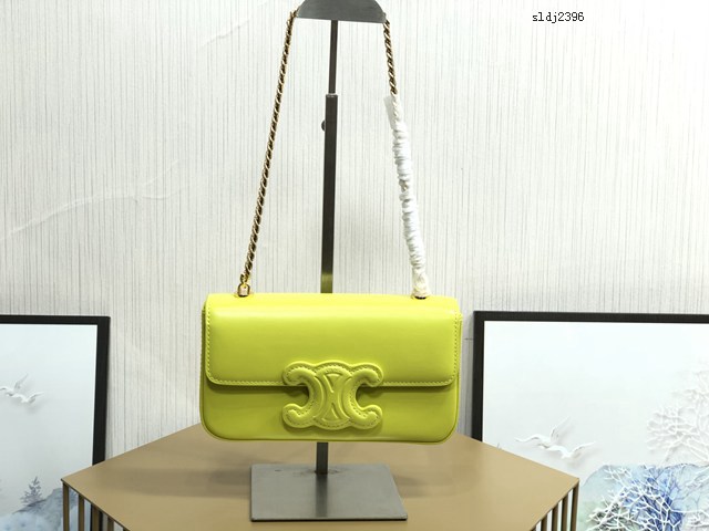 Celine專櫃2022全新系列凱旋門鏈條肩背包 賽琳CUIR TRIOMPHE皮標標誌印花鏈條包 sldj2396