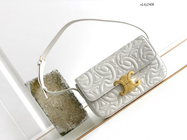 Celine專櫃2022新款Triomphe Shoulder Bag 賽琳最新款羊皮絎縫限定凱旋門腋下包 sldj2406