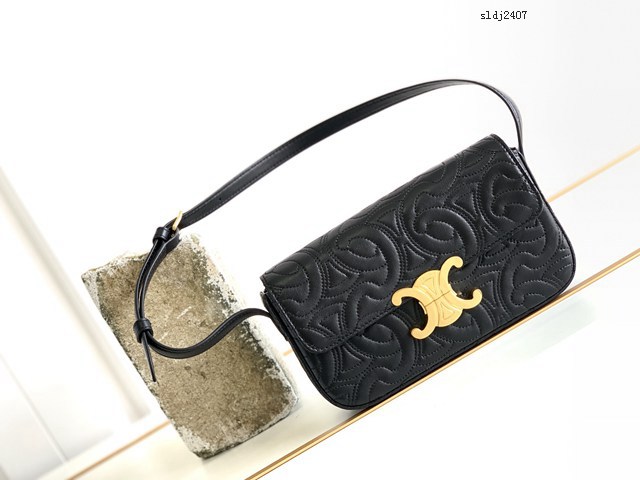 Celine專櫃2022新款Triomphe Shoulder Bag 賽琳最新款羊皮絎縫限定凱旋門腋下包 sldj2407