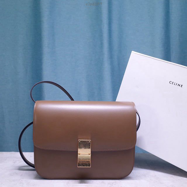 Celine女包 賽琳全新升級手搓紋系列 Celine box豆腐包 Celine單肩斜挎女包 78008  slyd2007