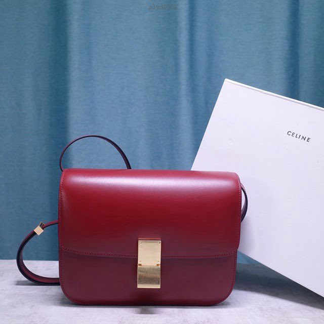 Celine女包 賽琳全新升級手搓紋系列 Celine box豆腐包 Celine單肩斜挎女包 78008  slyd2010