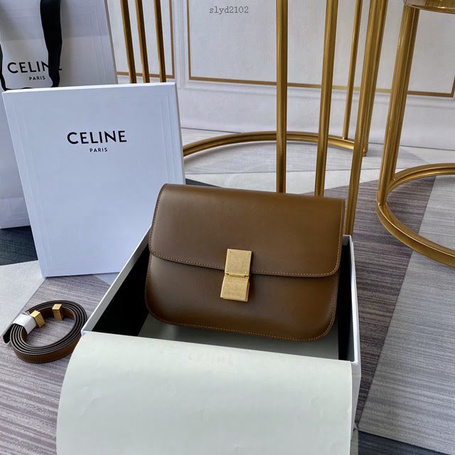 Celine女包 賽琳全新升級手搓紋系列 Celine box豆腐包 Celine單肩斜挎女包 78008  slyd2102