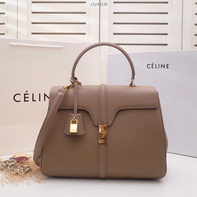 Celine女包 賽琳16Bag新款中號 粒面小牛皮 Celine單肩或斜挎女包 187373  slyd2136