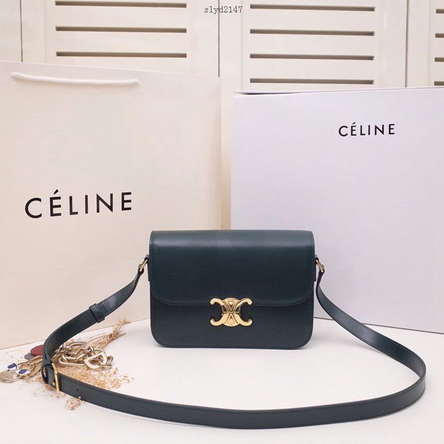 Celine女包 賽琳19年LOGO新顏色 升級版經典box包 凱門迴旋扣 Celine單肩斜挎女包  slyd2147