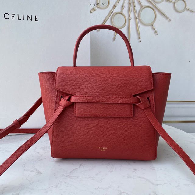 Celine女包 賽琳經典款中號女包 Celine belt bag 掌紋牛皮鯰魚包 189153  slyd2190