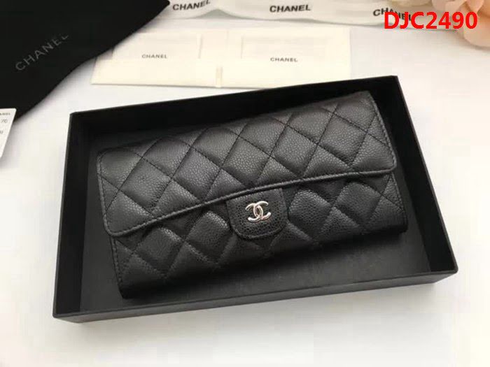 CHANEL香奈兒 海外原單 顆粒壓花小牛皮 女款長錢包 A50096  DJC2490