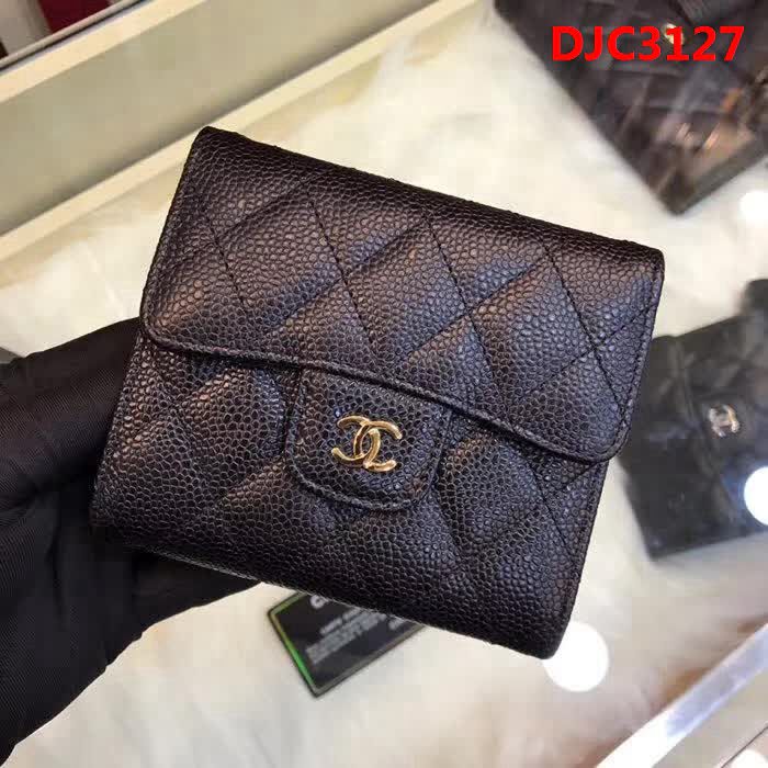 CHANEL香奈兒 經典系列 CF短三折錢包 後面有零錢包 荔枝紋頭層牛皮 82288  DJC3127