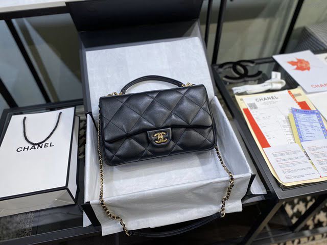Chanel女包 AS1114/AS1115 香奈兒進口羊皮包 Chanel口蓋包 Chanel大菱格鏈條包手拎斜挎包  djc3908
