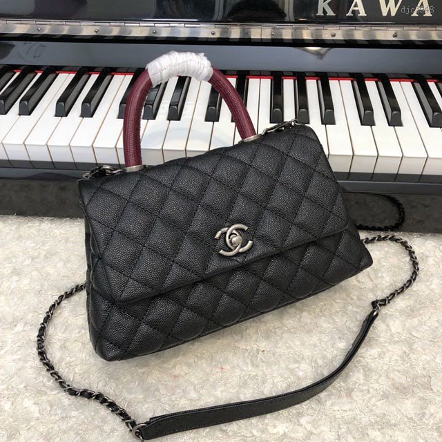 Chanel女包 92990 Chanel鏈條包 小顆粒球紋皮 最頂級複刻手工製作 香奈兒爆款小號手提女包  djc3948
