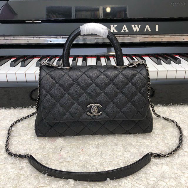 Chanel女包 92990 Chanel鏈條包 小顆粒球紋皮 最頂級複刻手工製作 香奈兒爆款小號手提女包  djc3950