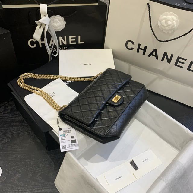 Chanel女包 37587# Chanel經典復古大象紋牛皮口蓋鏈包 方扣系列 Chanel鏈條單肩斜挎包  djc3985