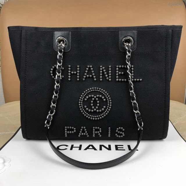 Chanel女包 A66939 Chanel Cabas Ete沙灘包 Chanel春夏新品珍珠帆布購物袋  djc4048