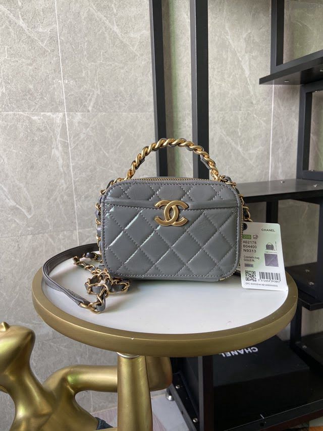 Chanel女包 香奈兒專櫃最新款小號化妝包 Chanel手提肩背斜挎包 S2178  djc4068