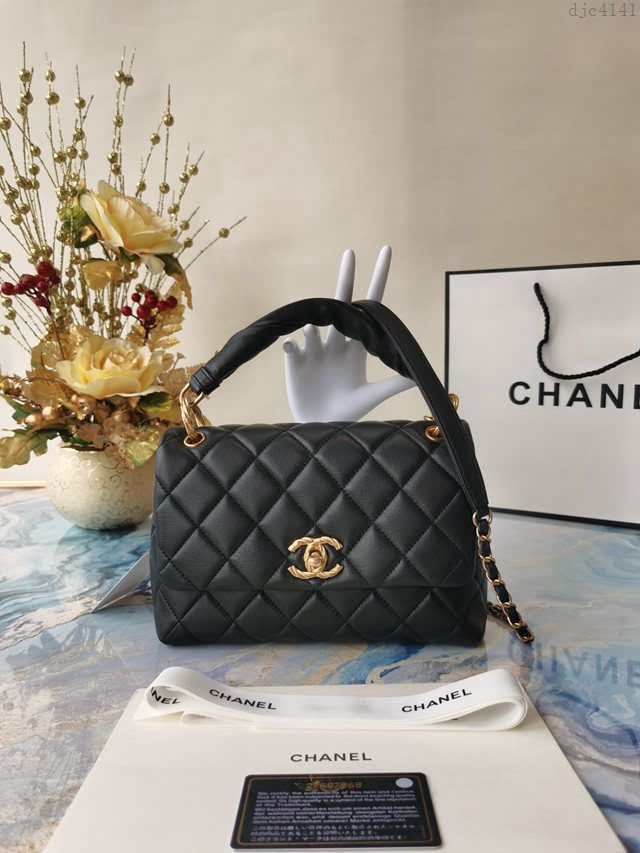 Chanel女包 香奈兒專櫃最新款羊皮金屬鏈條裝飾把柄女包 Chanel手拎斜挎鏈條包 AS2044  djc4141
