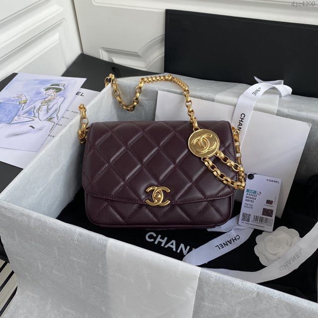 Chanel女包 香奈兒專櫃最新款大號鏈條女包 Chanel限量版金幣包 AS2222大號  djc4209